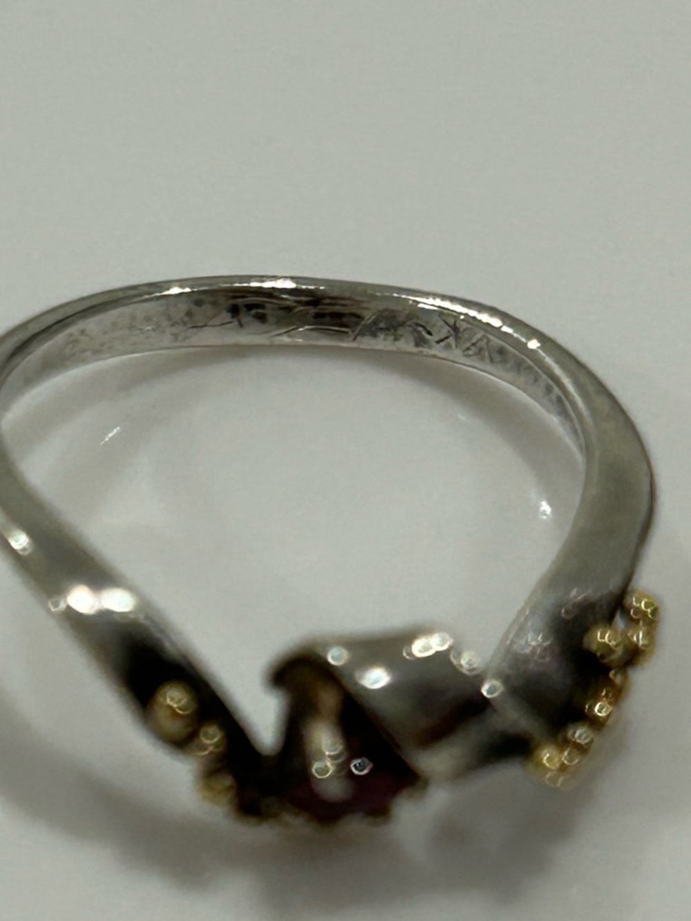 Delicate 14k Gold Twist Ring with Ruby-Red Stone - Picture 14 of 14